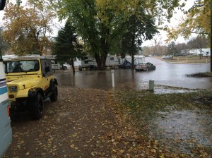 That's not just some puddle out there. It's super deep!
