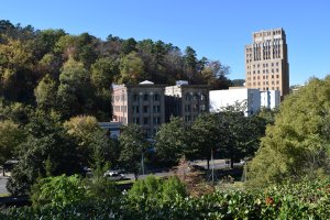 View of city from park